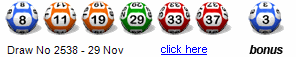 Draw: 2538 - 8,11,19,29,33,37, bonus 3